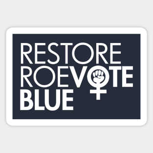 RESTORE ROE VOTE BLUE (white on navy) Sticker